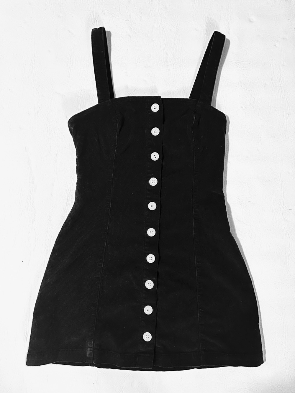 Urban Outfitters BDG Classic Corduroy Black Button-Front Mini Dress - Small